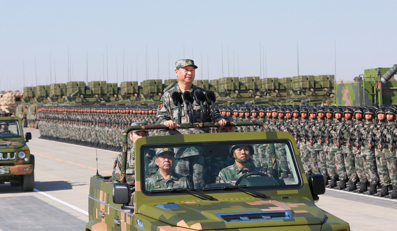 庆祝中国人民解放军建军90周年阅兵在朱日和联合训练基地隆重