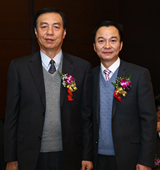 秘书长方国辉与十一届全国人大农业与农村委员会副主任、农业部原副部长尹成杰合影